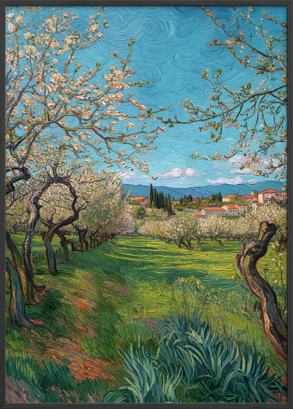 Vinden der hvisker i blomster - Black Frame, No Border