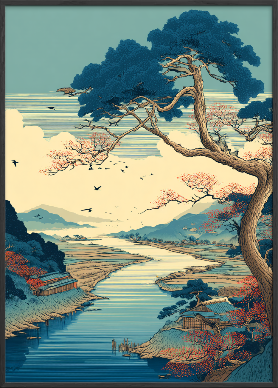 Vindens sang over floden - Black Frame, No Border