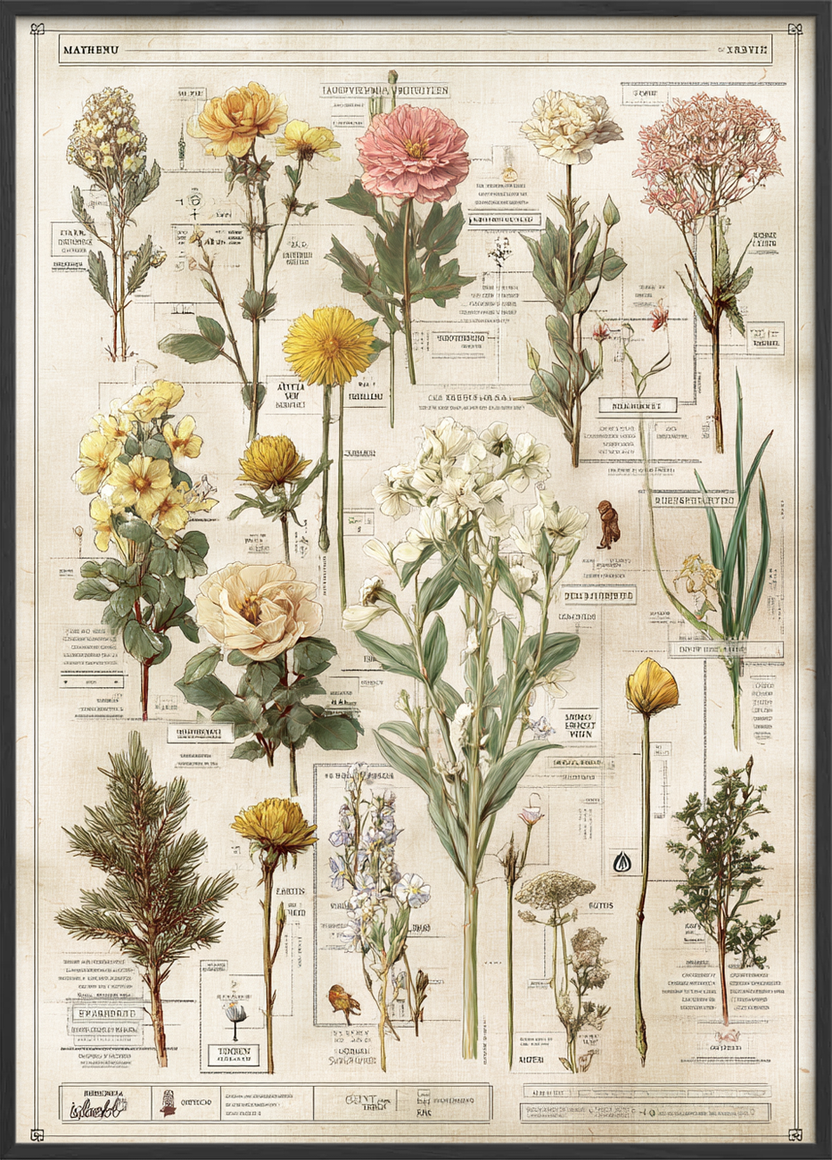 Stille blomsternes hvisken - Black Frame, No Border