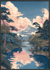 Hviskende skyer over bjerget - Black Frame, No Border