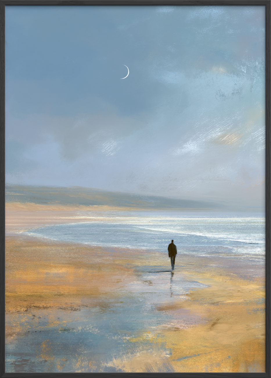 Måneskæret hvisker over havet - Black Frame, No Border