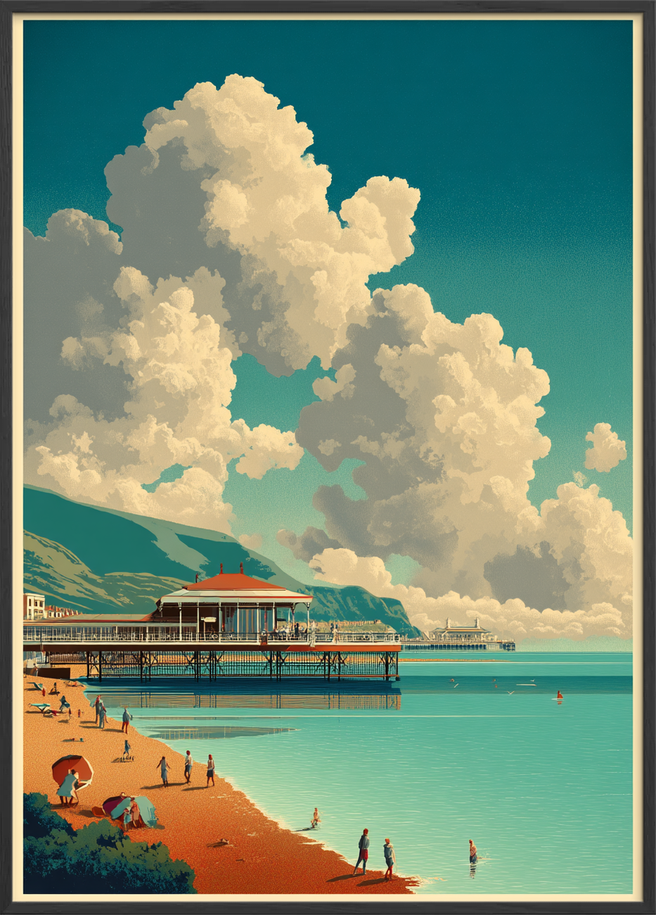 Havets hvisken ved molen - Black Frame, No Border