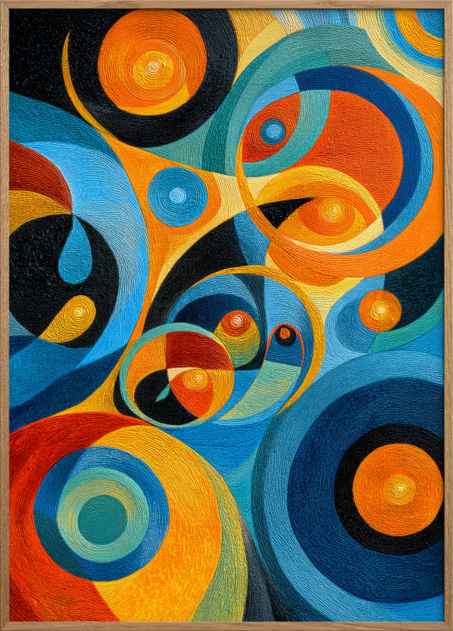 Klang af solens ringe - Oak Frame, No Border