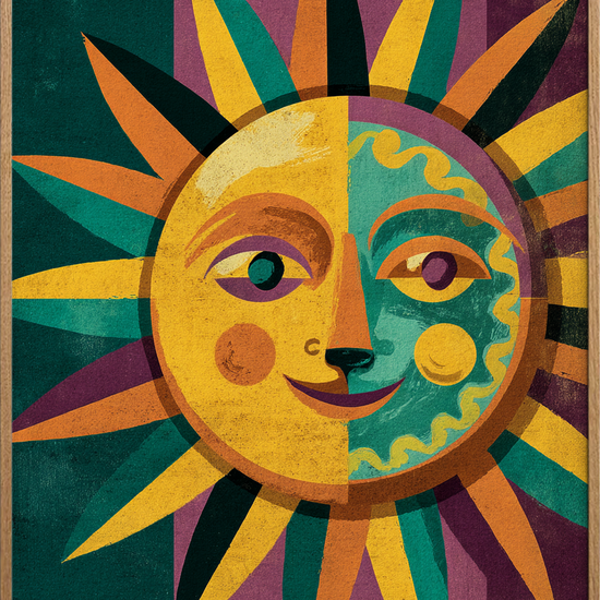 Solens lune hvisken - Oak Frame, No Border