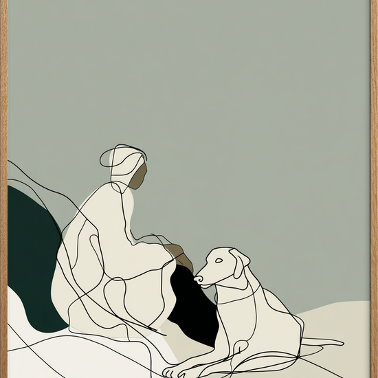 Hvisken af pels - Oak Frame, No Border