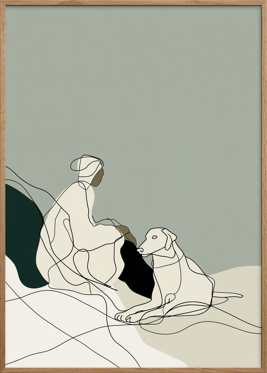 Hvisken af pels - Oak Frame, No Border