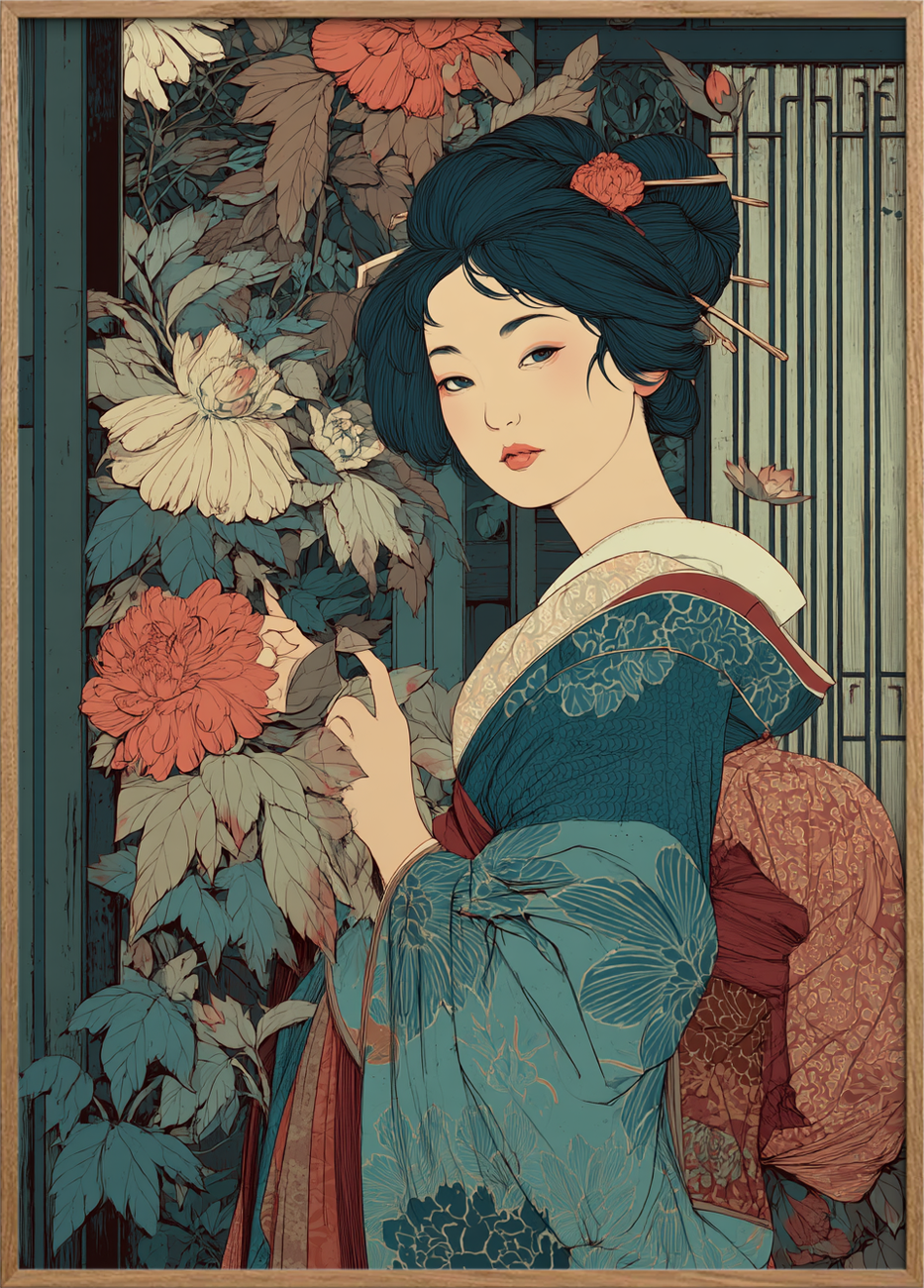 Sommerens hvisken bag skodderne - Oak Frame, No Border