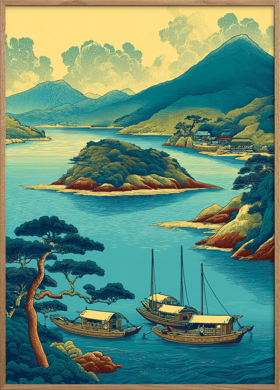 Havnens stille hjerteslag - Oak Frame, No Border