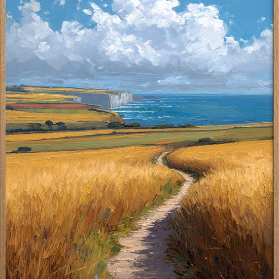 Havets hvisken langs stien - Oak Frame, No Border