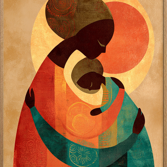 Moderens stille hjertesang - Oak Frame, No Border