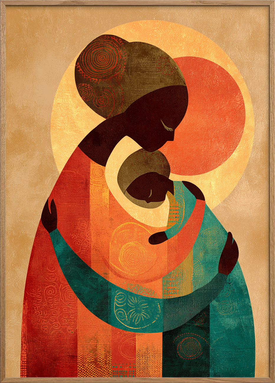 Moderens stille hjertesang - Oak Frame, No Border