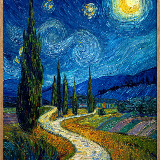 Nattens hvisken langs stien - Oak Frame, No Border