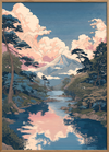 Hviskende skyer over bjerget - Oak Frame, No Border