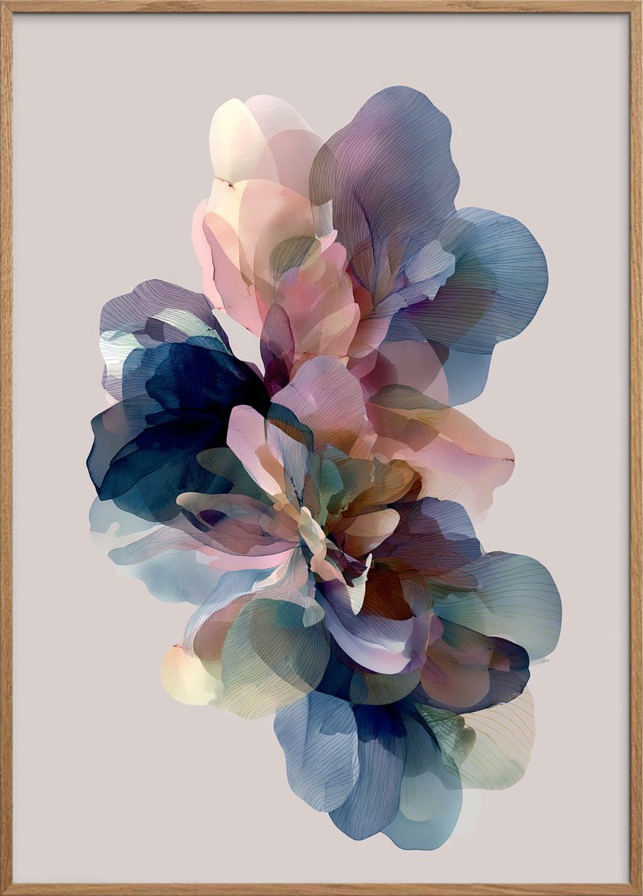 Hvisken af silke og regn - Oak Frame, No Border