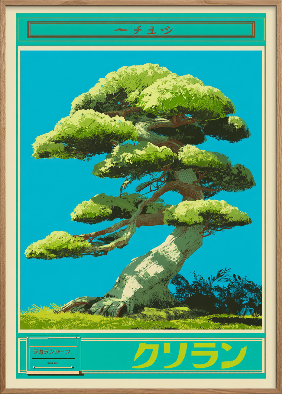 Vindens hvisken i grønne kroner - Oak Frame, No Border