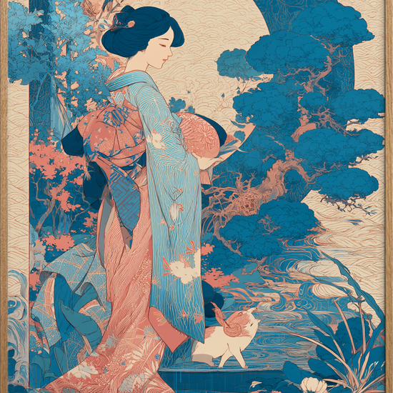 Silkens hvisken i måneskær - Oak Frame, No Border