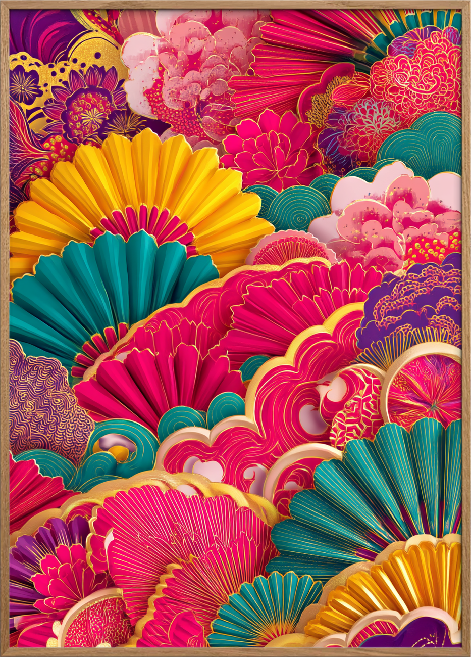 Silke under fingrene - Oak Frame, No Border