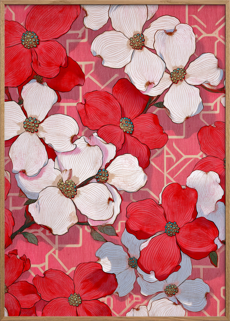 Fløjlsrødt sus af forår - Oak Frame, No Border