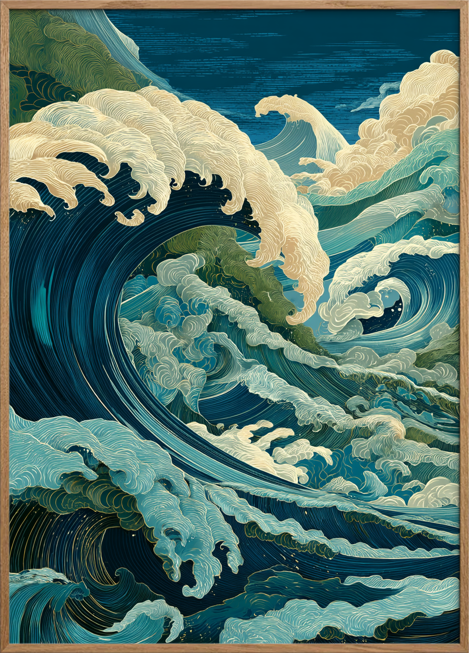 Havets hviskende brøl - Oak Frame, No Border