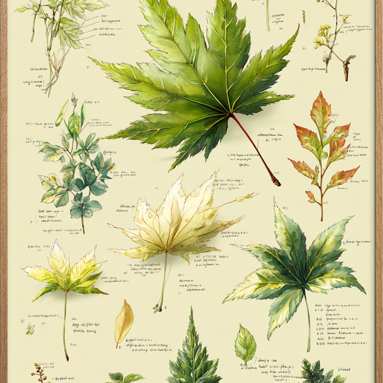 Grøn hvisken på papir - Oak Frame, No Border