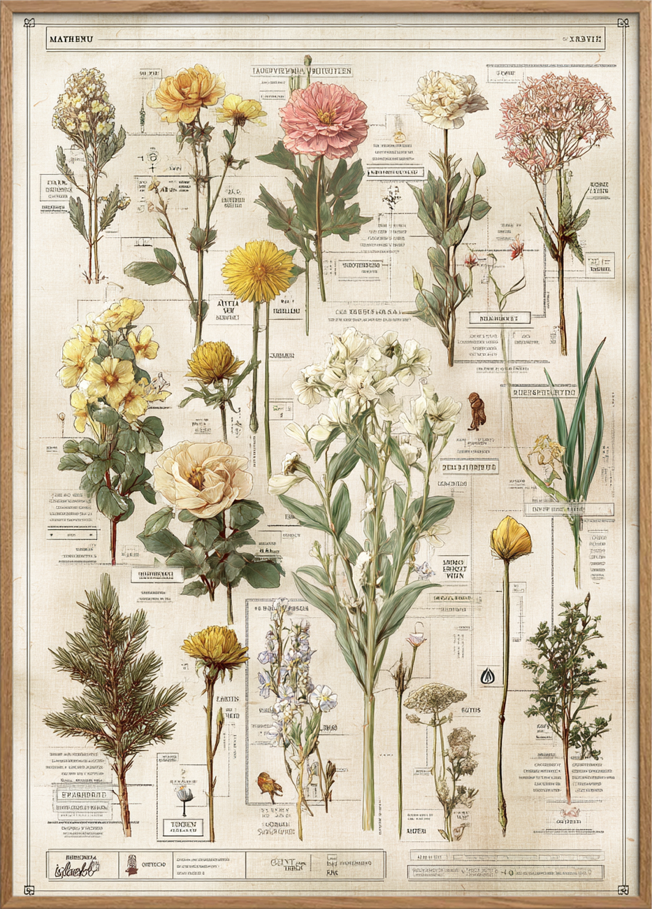 Stille blomsternes hvisken - Oak Frame, No Border