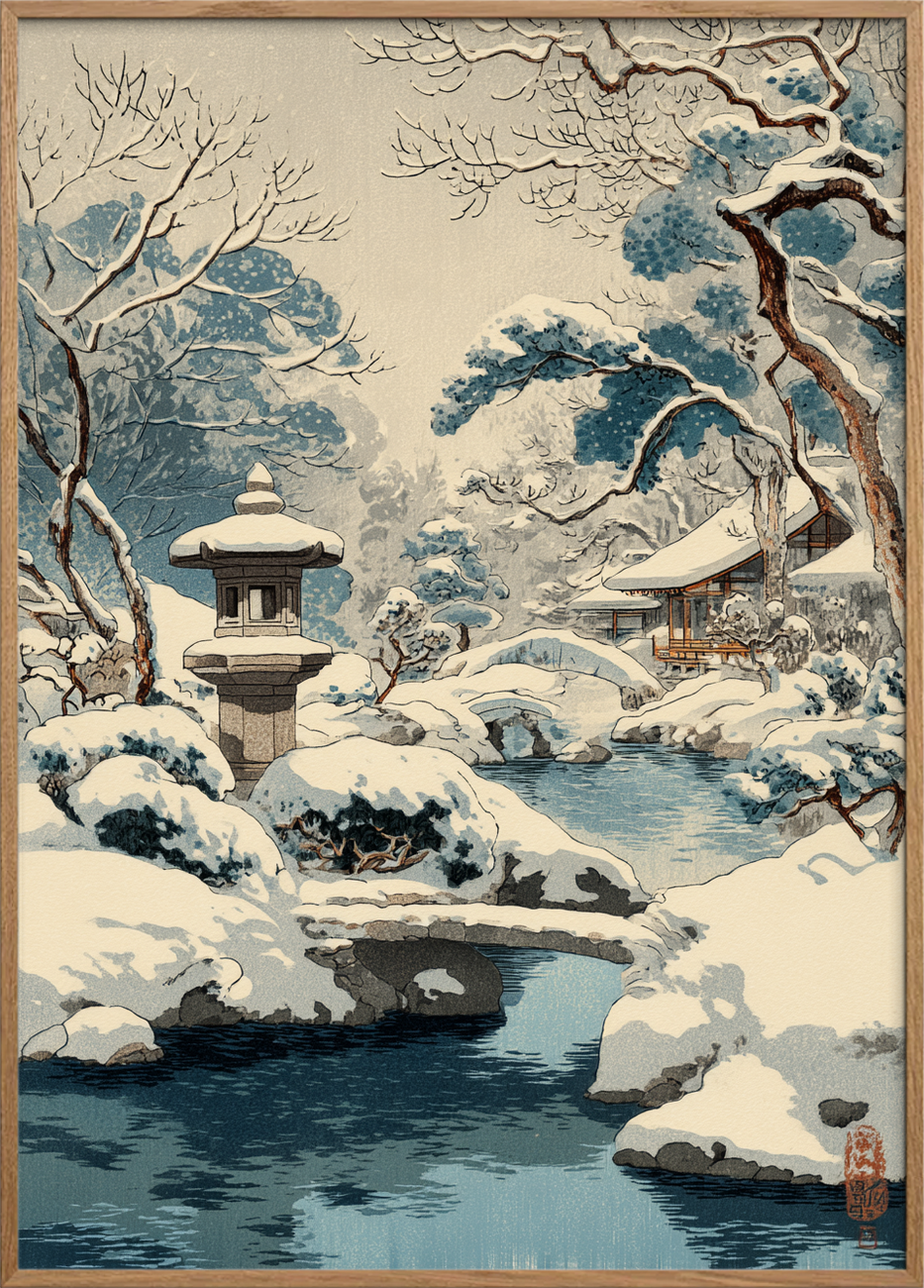 Snefaldets hvisken - Oak Frame, No Border