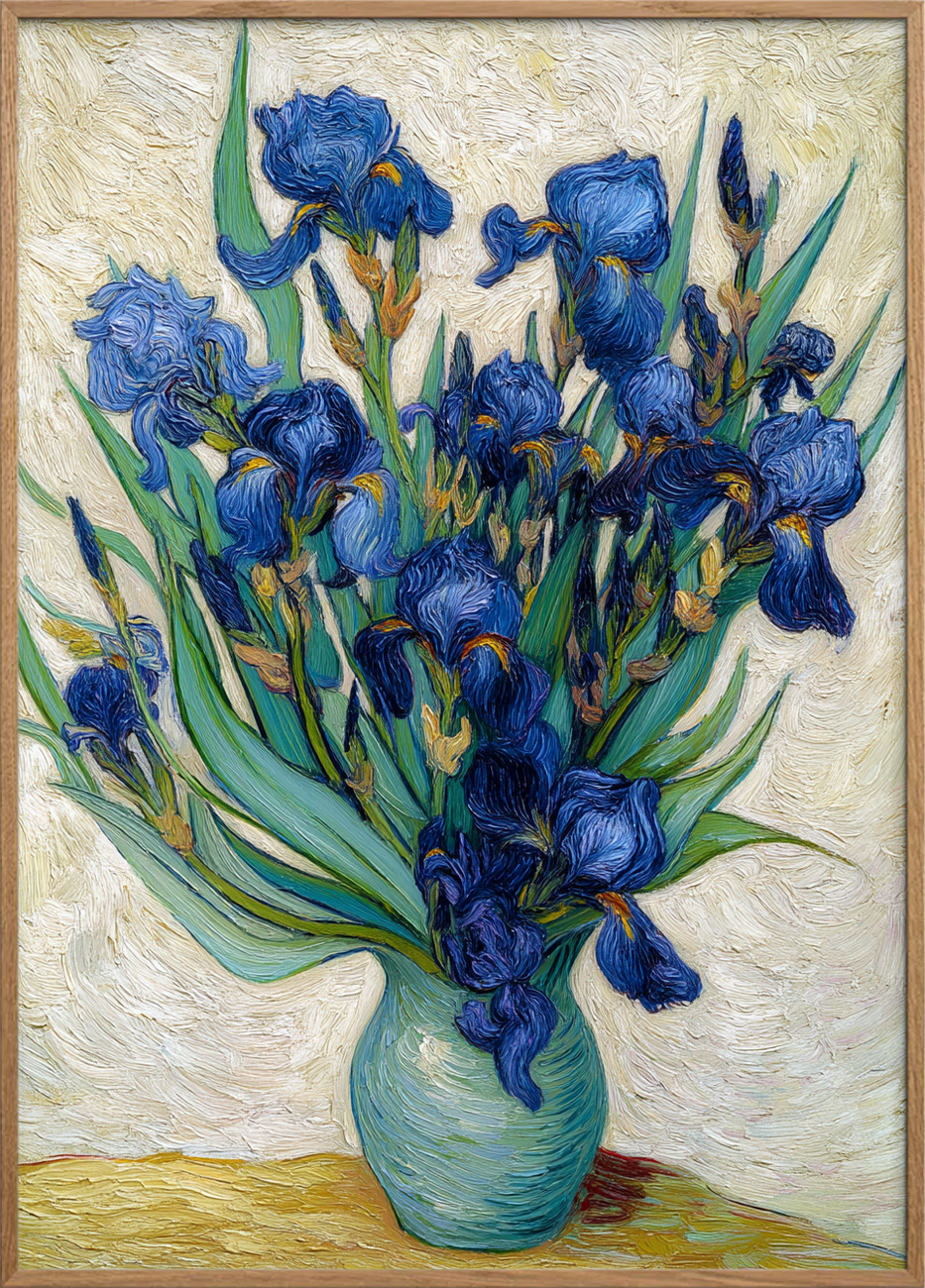 Blød blå hvisken - Oak Frame, No Border