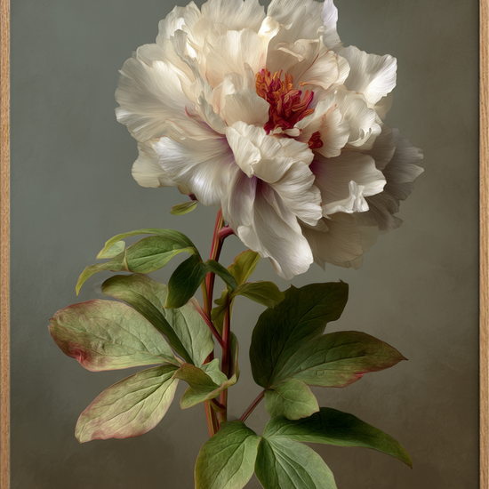 Silkesus i hvide lag - Oak Frame, No Border