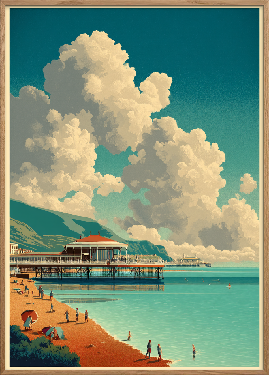 Havets hvisken ved molen - Oak Frame, No Border