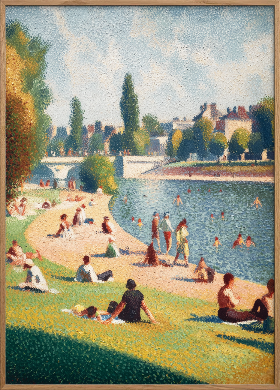 Smagen af sommer ved åen - Oak Frame, No Border