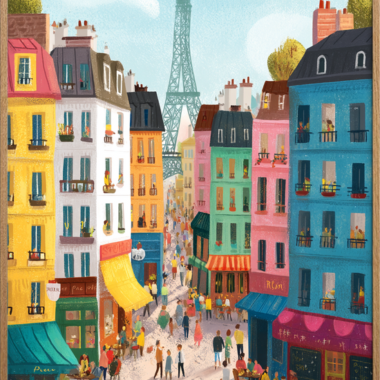 Kaffeduft og brostensklang - Oak Frame, No Border