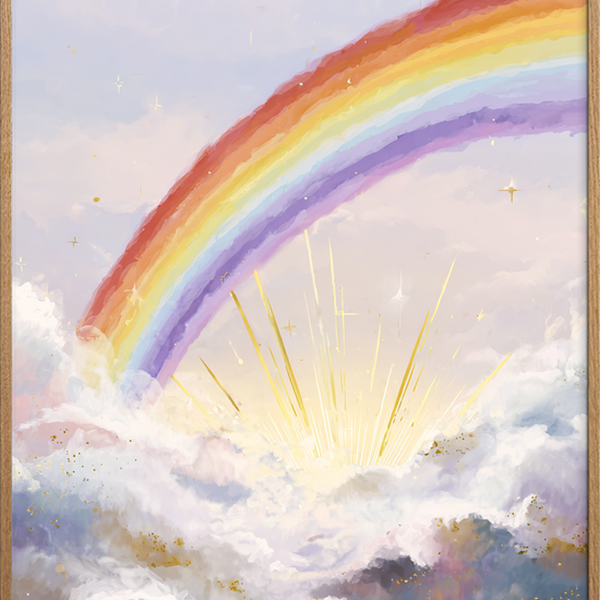 Regnbuens stille klang - Oak Frame, No Border