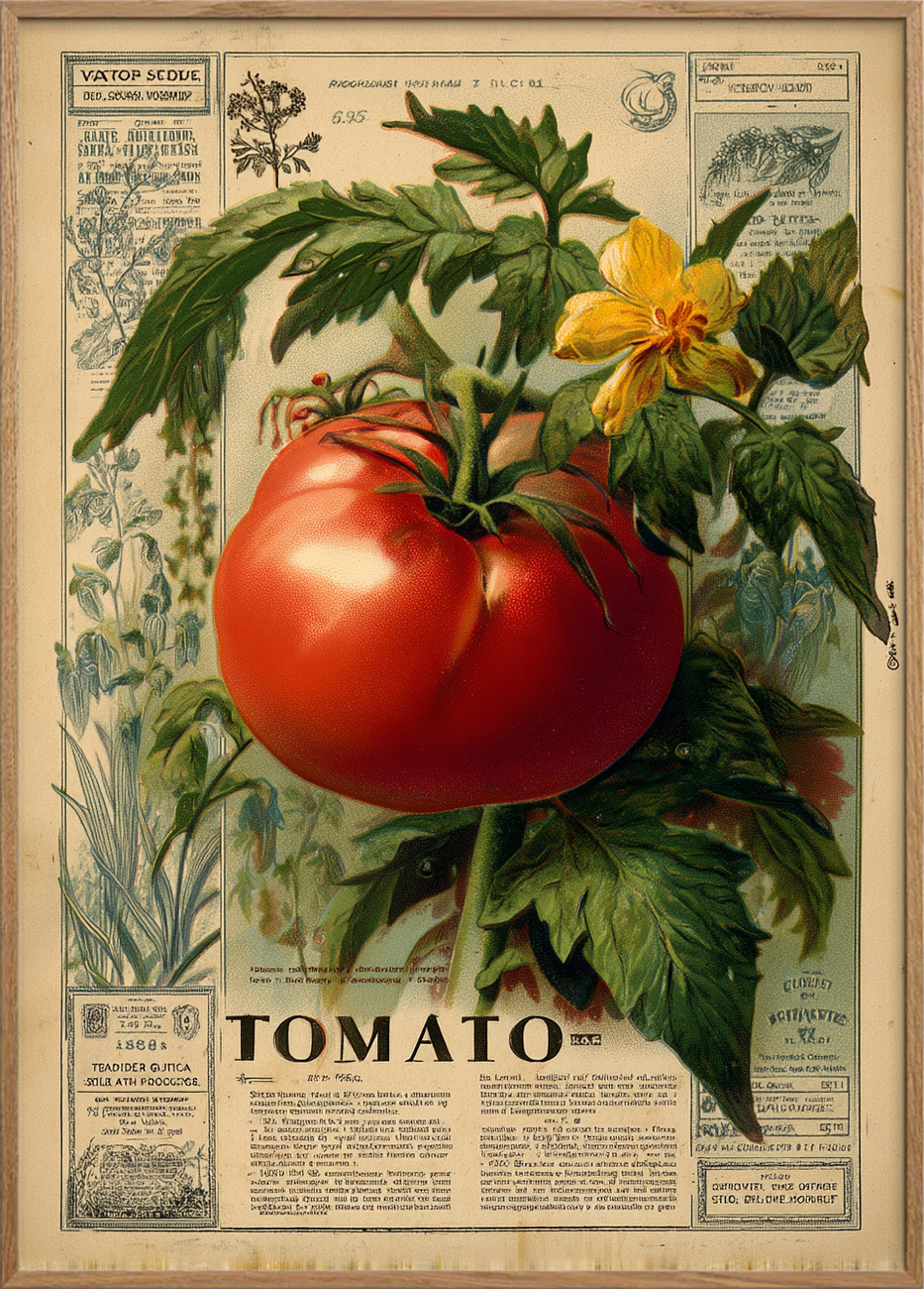 Smagen af solmoden tomat - Oak Frame, No Border