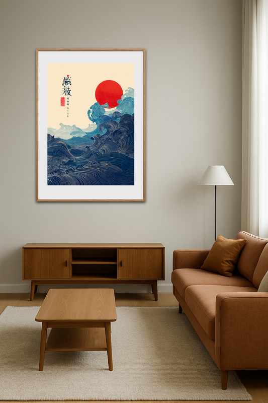 Rød sol, brølende hav - Room Environment (Tall Format)