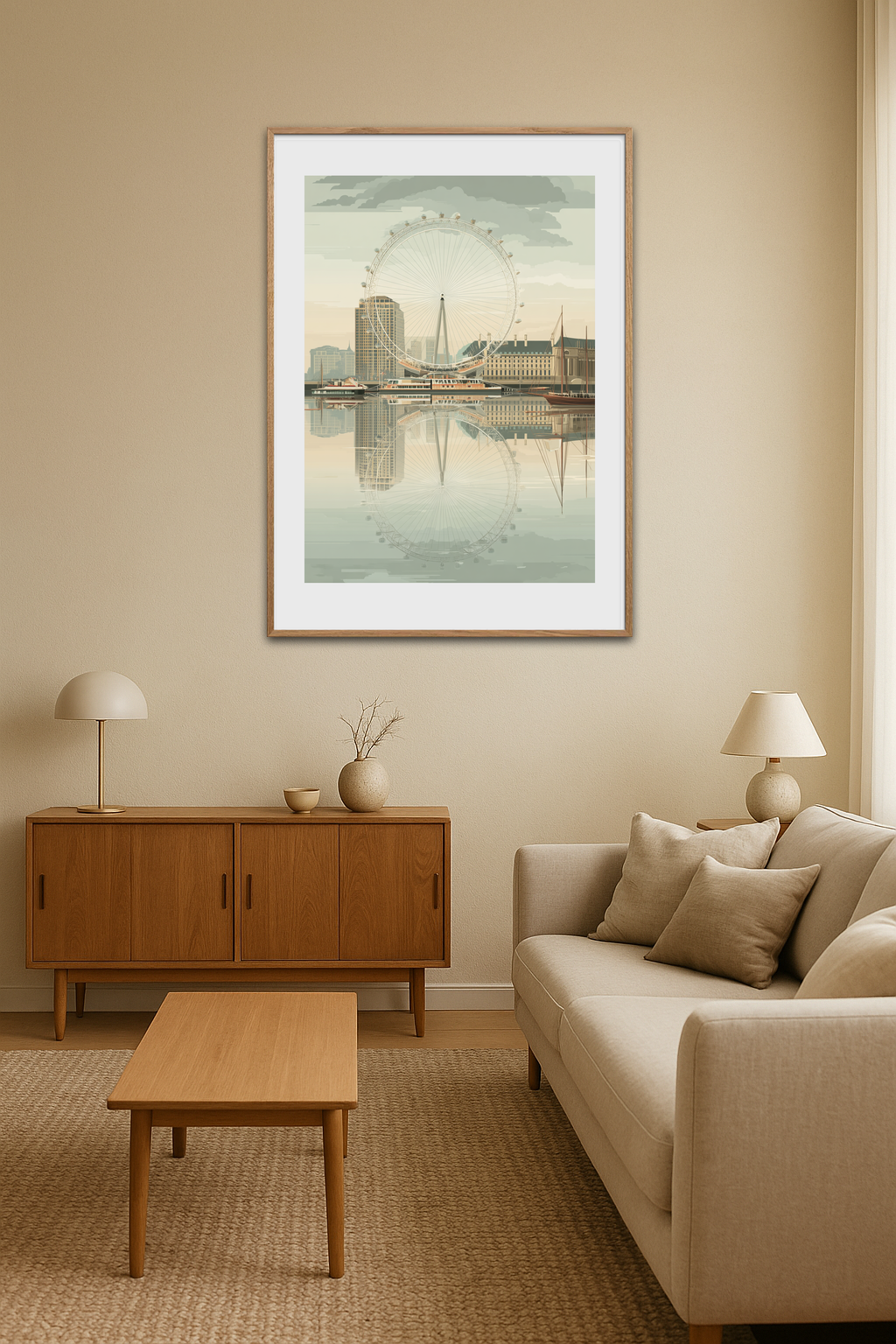 Sus over spejlende by - Room Environment (Tall Format)