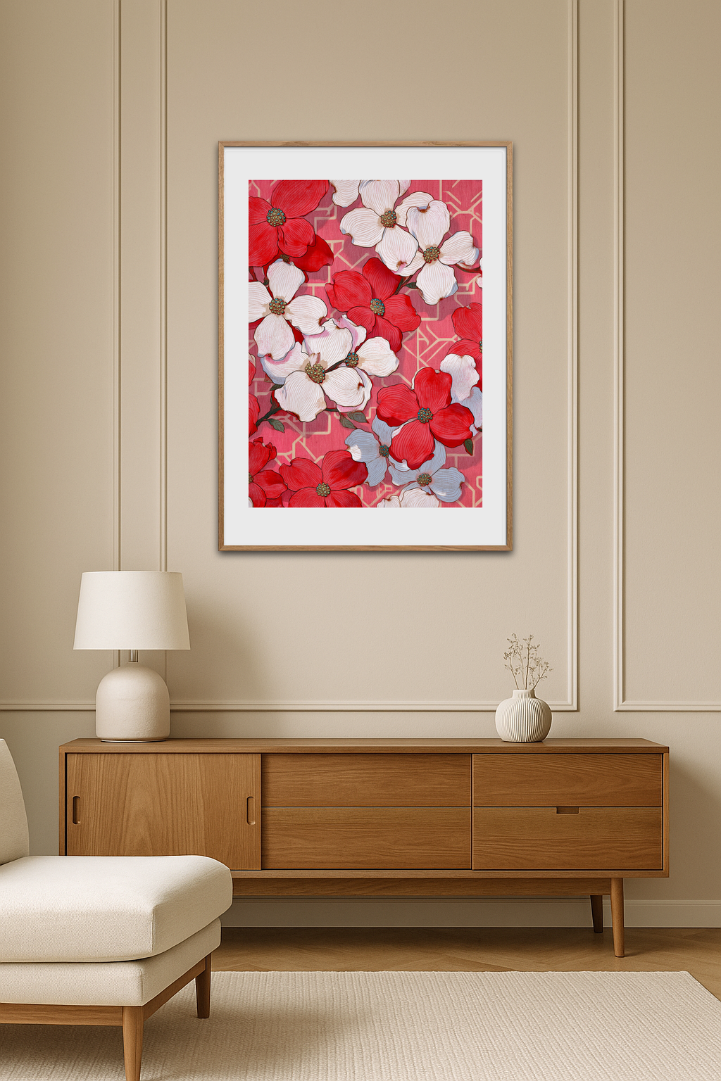 Fløjlsrødt sus af forår - Room Environment (Tall Format)