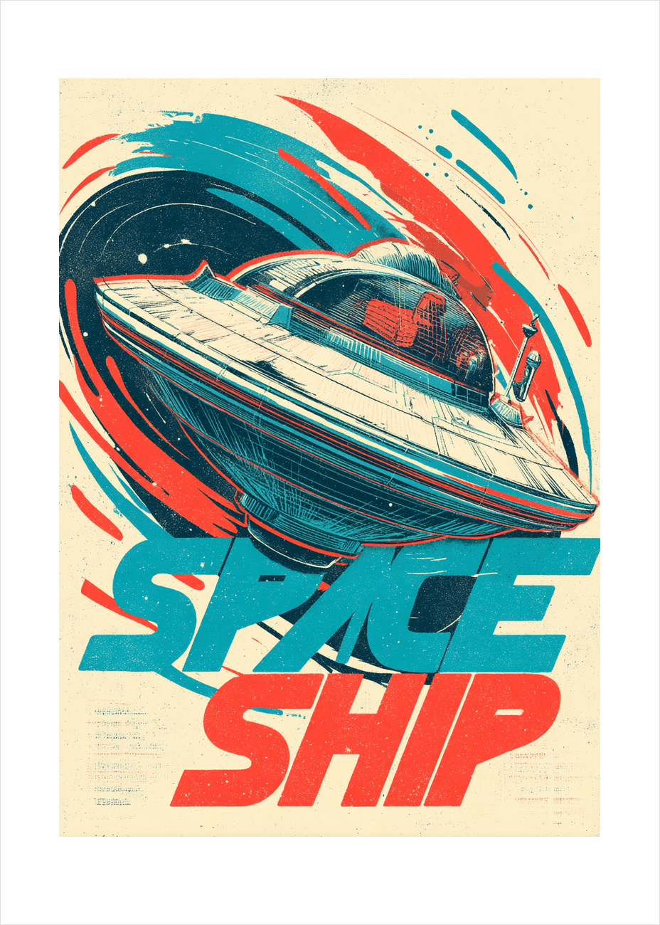 Rumskibets stille hvisken - No Frame, With White Border