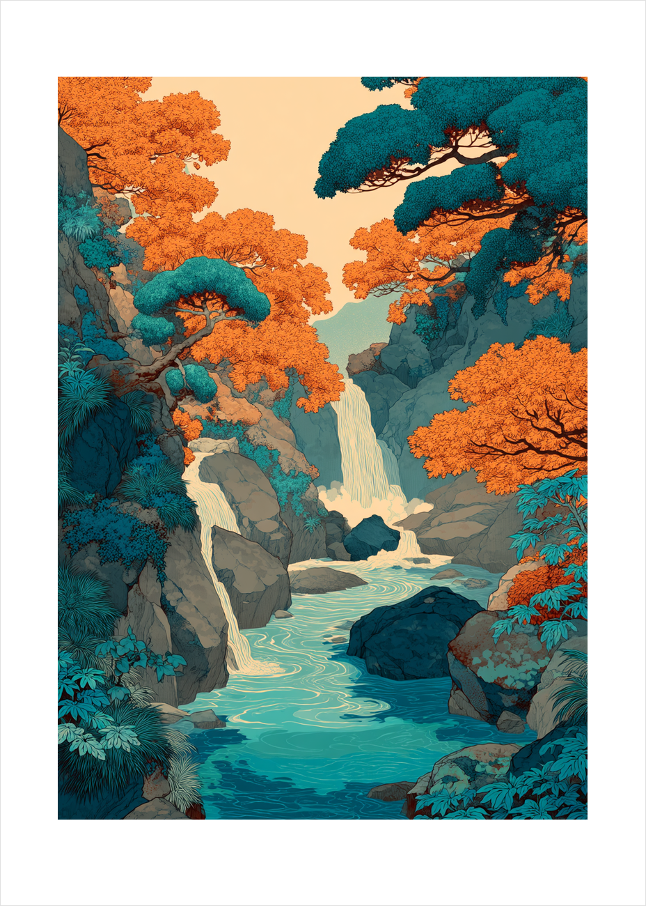 Vandets hvisken i kløften - No Frame, With White Border