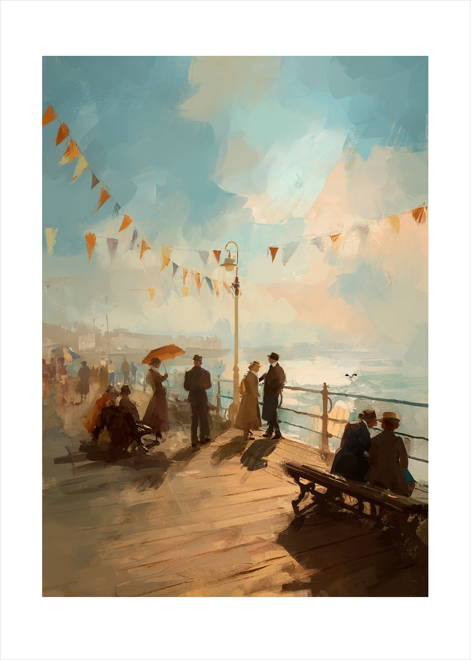 Solskinsvarme under flagernes sus - No Frame, With White Border