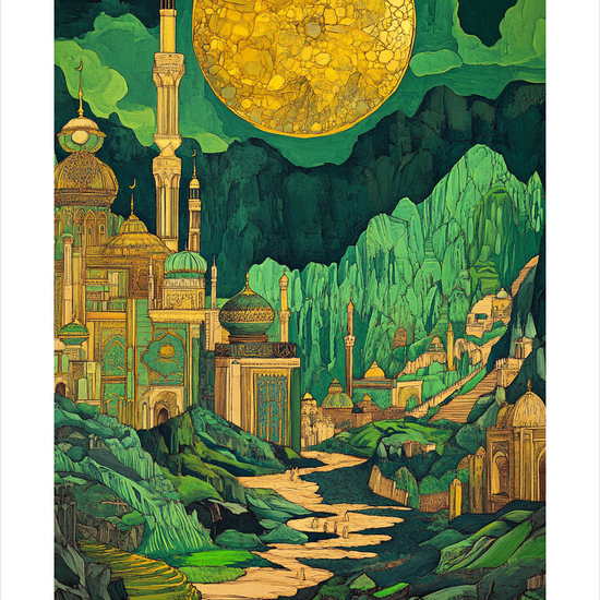 Den sprækkede sol over smaragdbyen - No Frame, With White Border