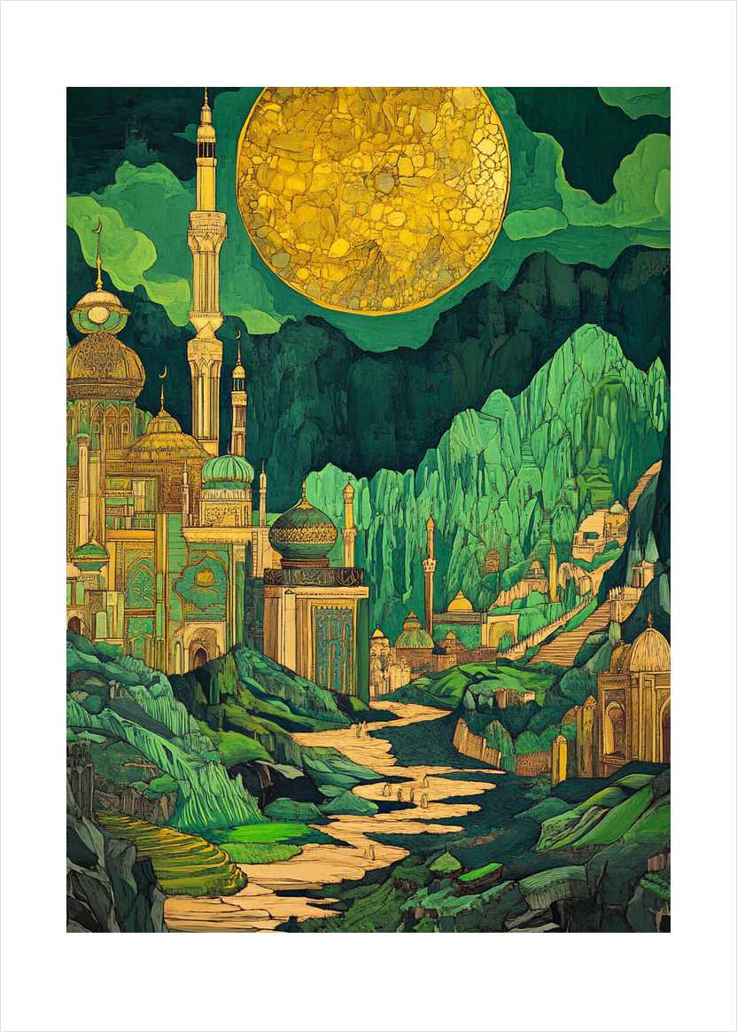 Den sprækkede sol over smaragdbyen - No Frame, With White Border