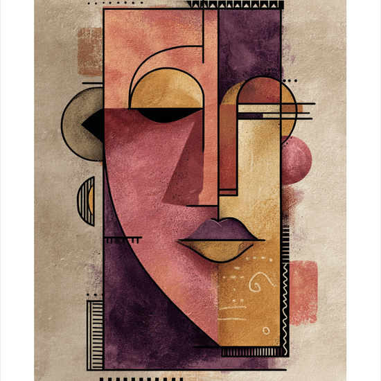 Gylden hvisken bag masken - No Frame, With White Border