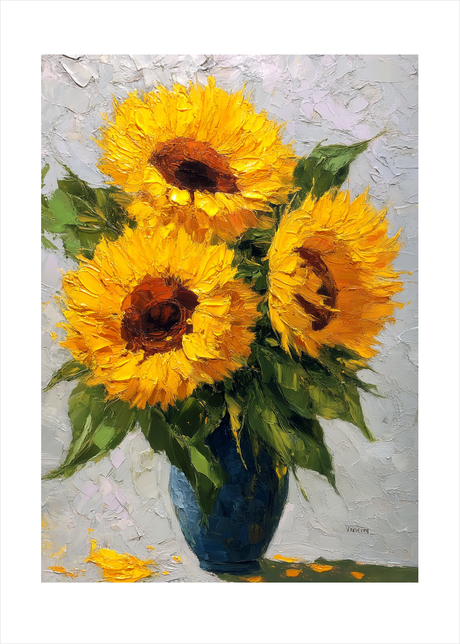 Solsikkernes stille sus - No Frame, With White Border