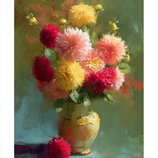 Honningblød blomstersus - No Frame, With White Border