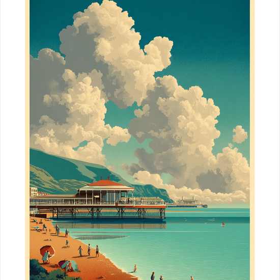 Havets hvisken ved molen - No Frame, With White Border