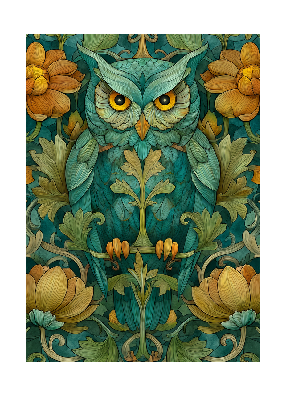 Uglens smaragdklang - No Frame, With White Border