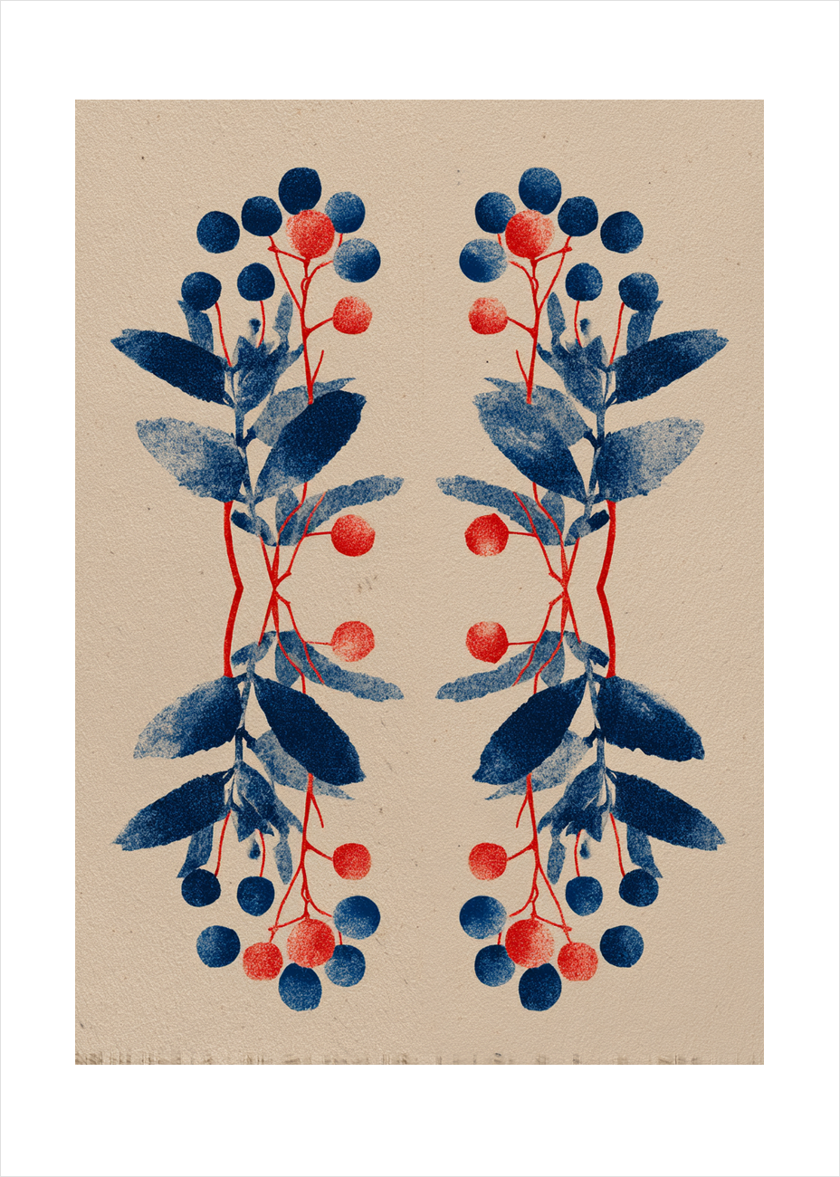 Smagen af blå bær - No Frame, With White Border