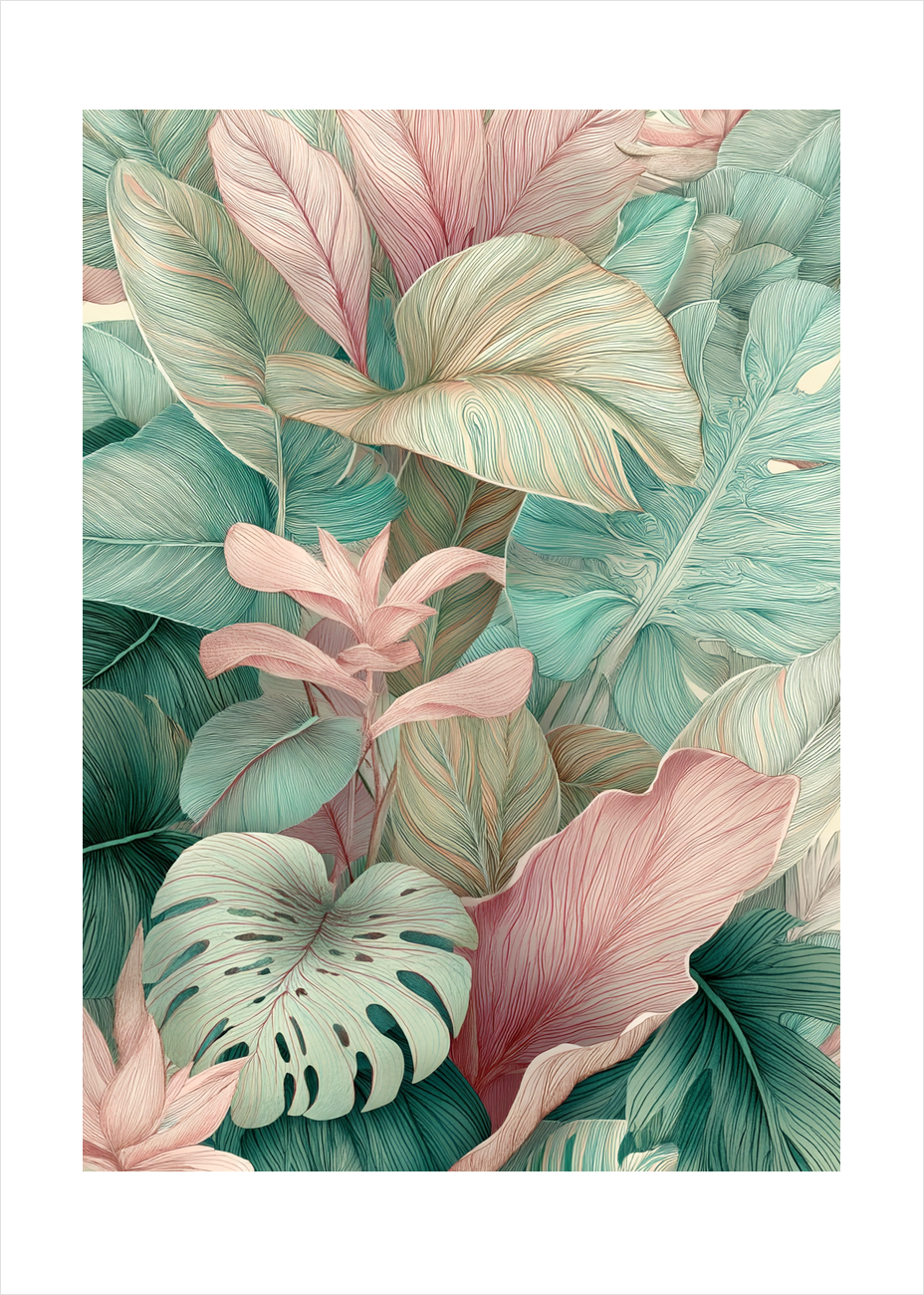 Hvisken af tropisk løv - No Frame, With White Border