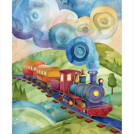 Togets blå hvisken - No Frame, With White Border