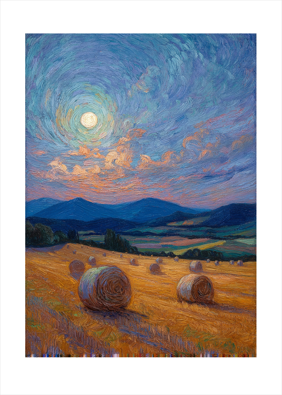 Måneskinsmusik over markerne - No Frame, With White Border